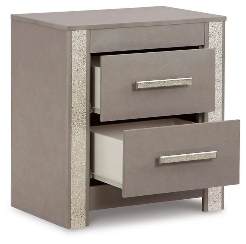 Gray 2 Drawer Nightstand M782