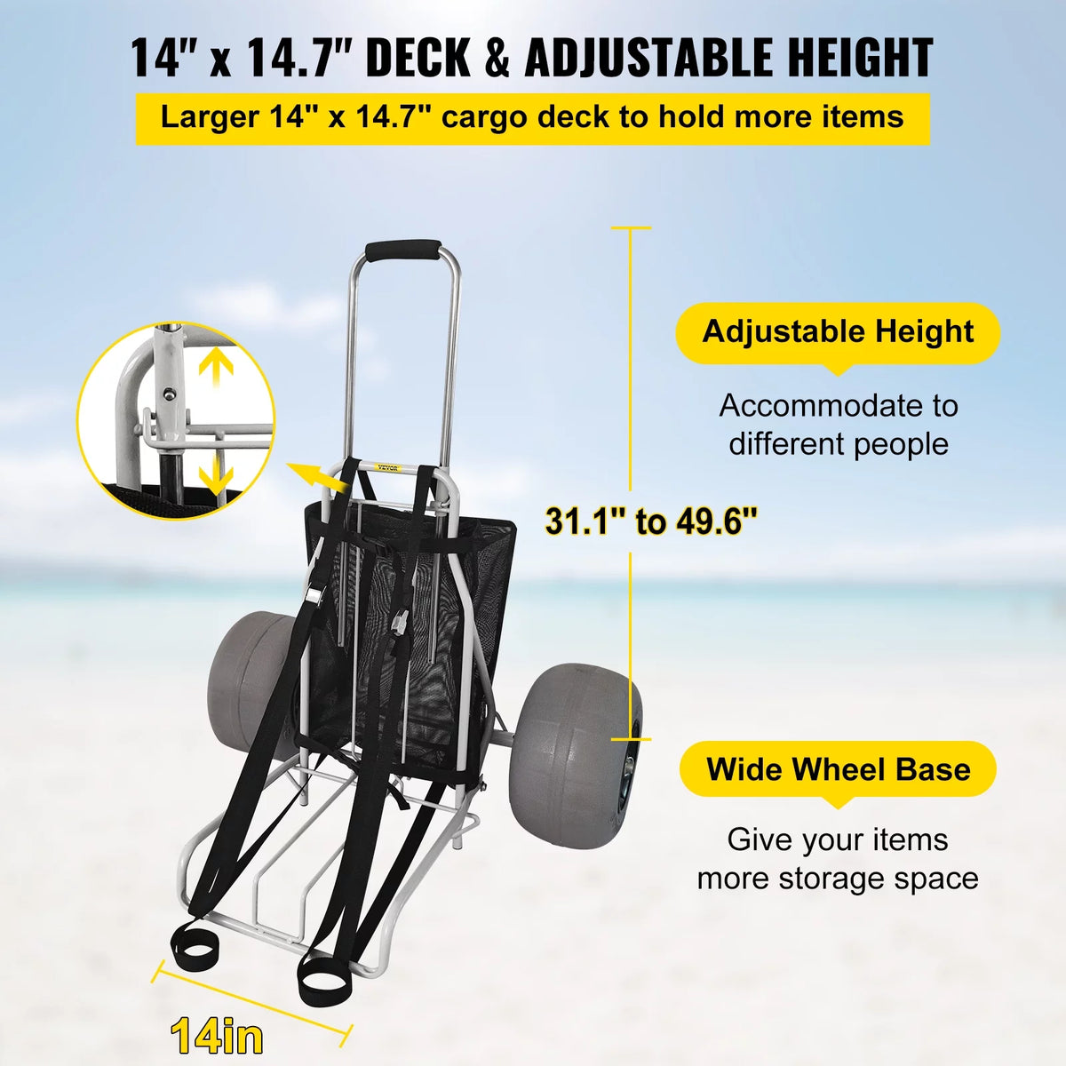 Folding Beach Cart with 12" TPU Balloon Wheels R545