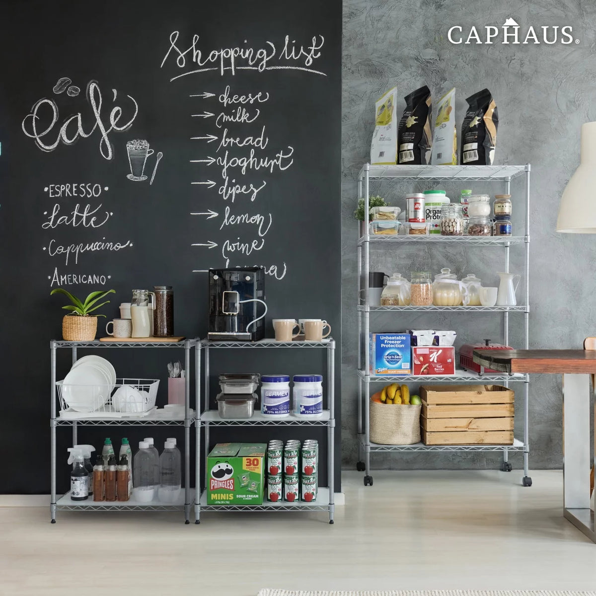 Black 4-Tier Adjustable Metal Wire Shelving Unit with Wheels Z981