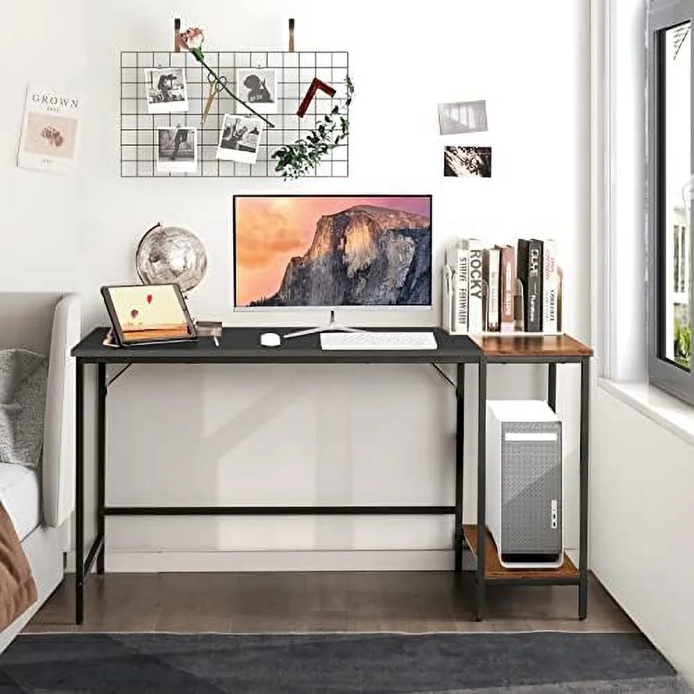 55” Computer Desk with 2-Tier Shelves R65261