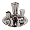 Aluminum Havdalah Set with Black Rings J169