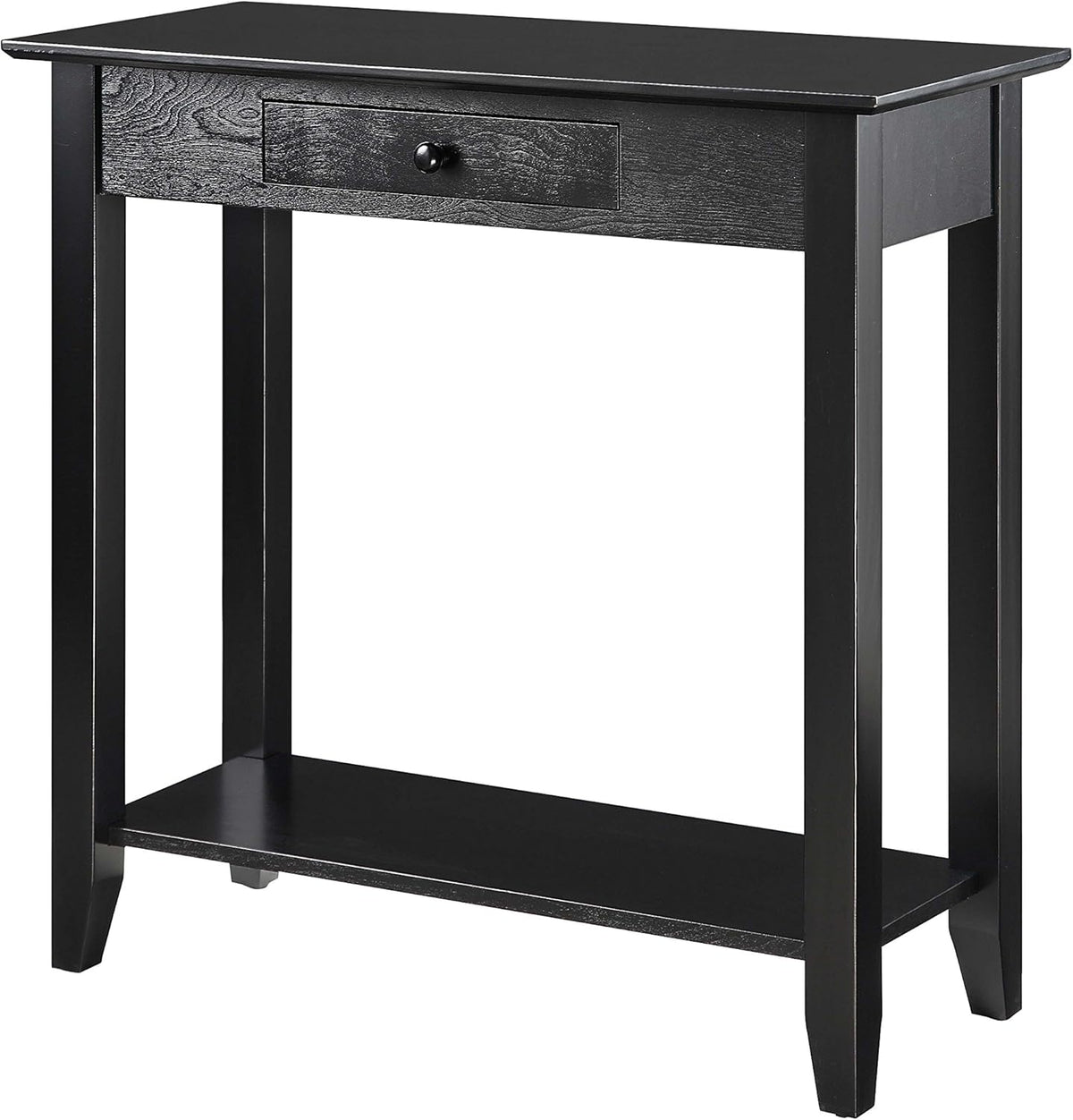 Black Hall Table with Drawer and Shelf V361