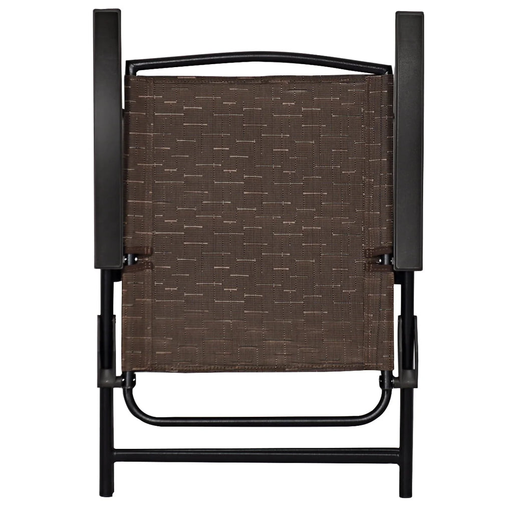 Set of 4 Folding Sling Chairs Steel Armrest J96810