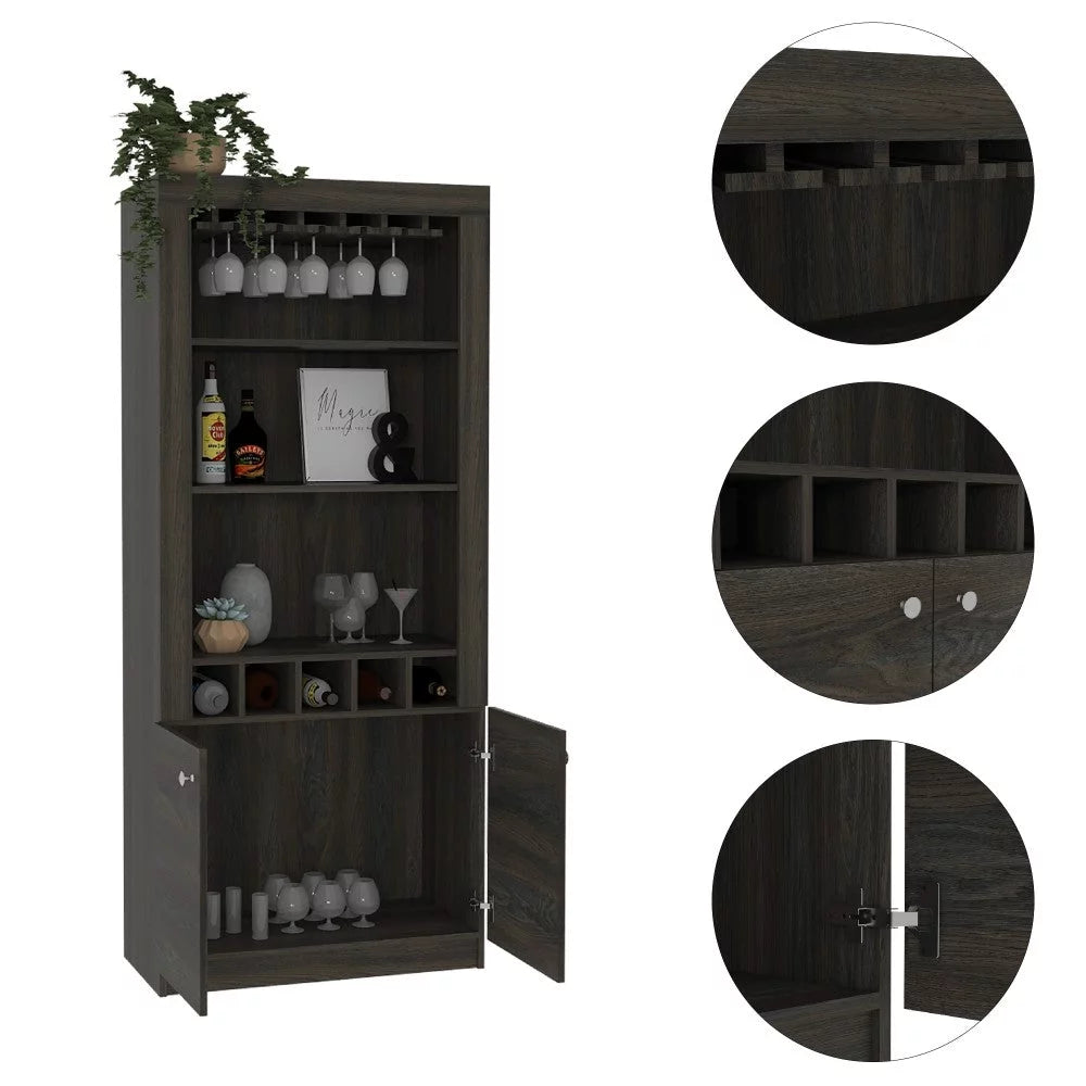 Bar Cabinet with Five Wine Cubbies B7828