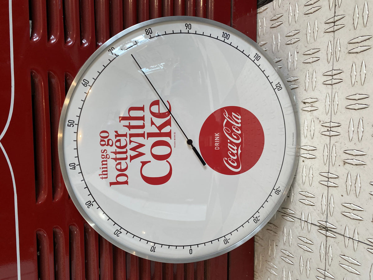 White Round Thermometer 12" Glass Face X1917