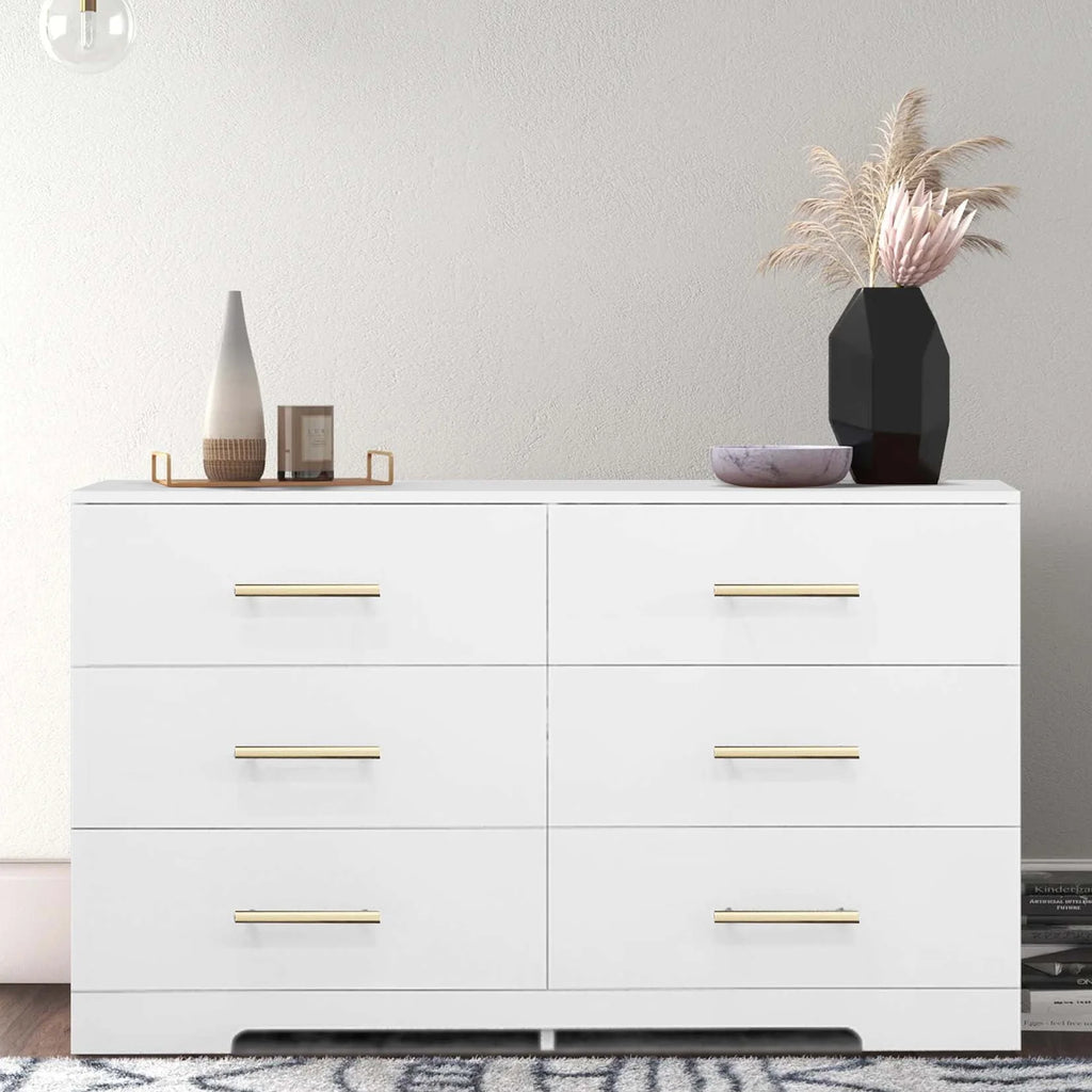 Black 6 Drawer Dresser S734