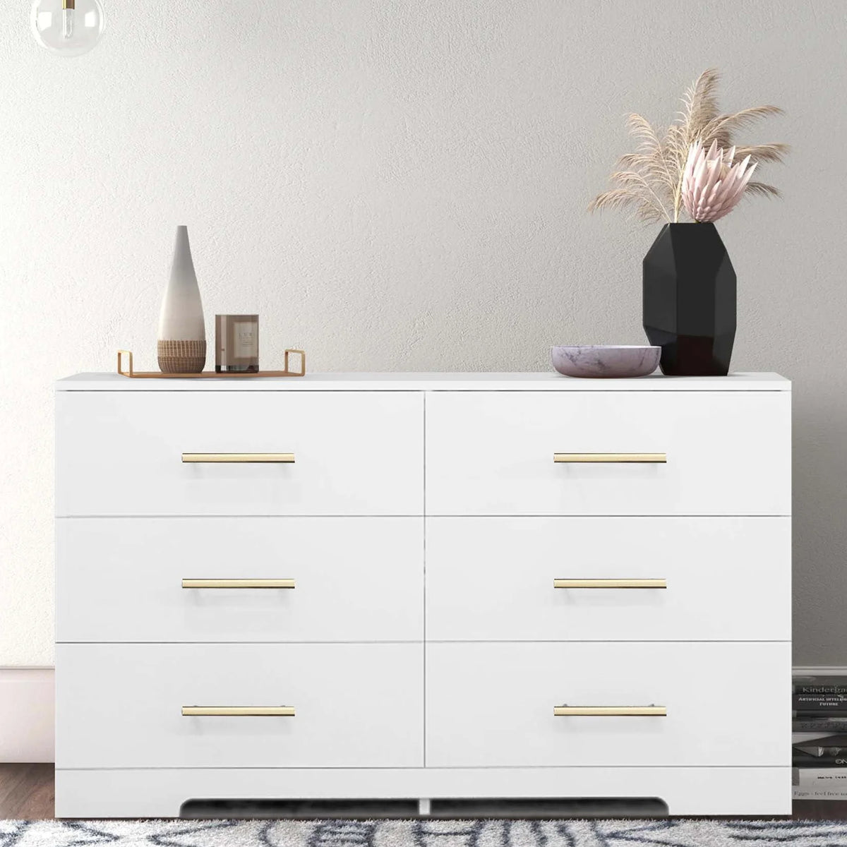 Black 6 Drawer Dresser S734