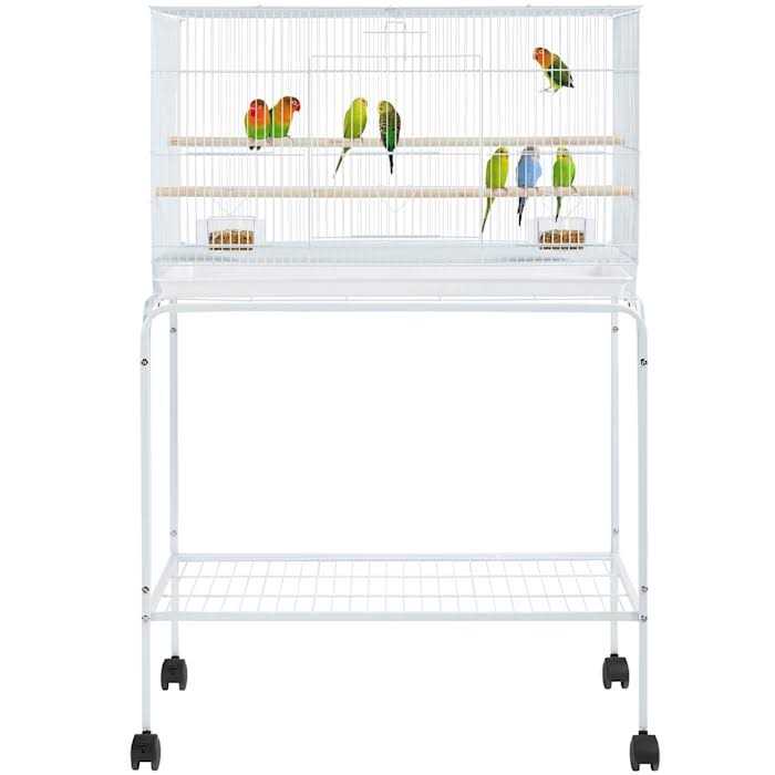 47 Flight Cage with Slide-Out Tray and Rolling Stand D52994