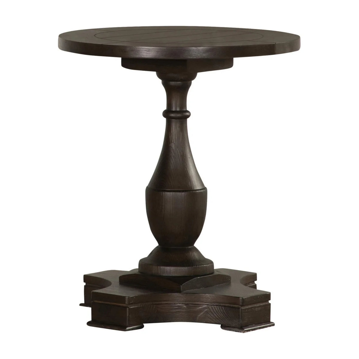 24 Inch Round Side End Table Dark Brown R8048
