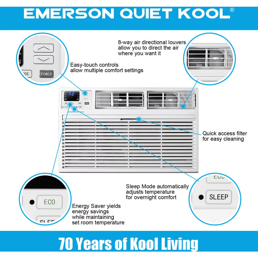 10,000 BTU 230-Volt Through-the-Wall Air Conditioner with Heater, White F60529