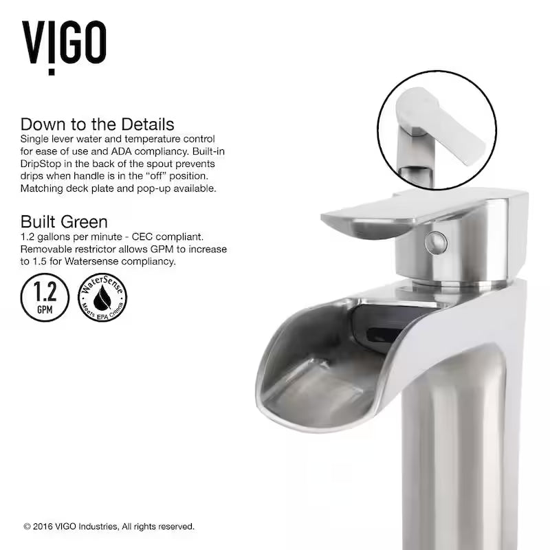 Single Handle Vessel Faucet in Brushed Nickel E60055