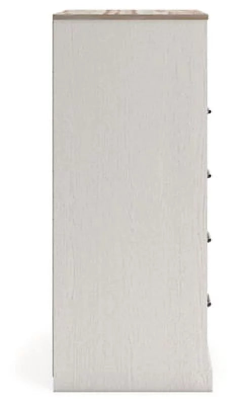 Whitewash 5 Drawer Wood Chest of Drawers W635362