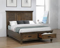 4-piece Eastern King Storage Bedroom Set Burnished Oak B8916