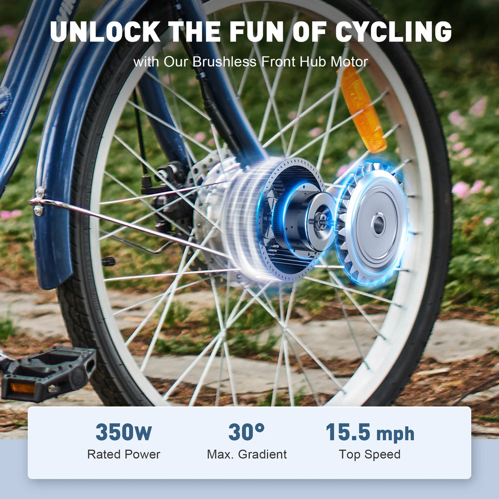 26" 350W Electric Tricycle with Basket A218429
