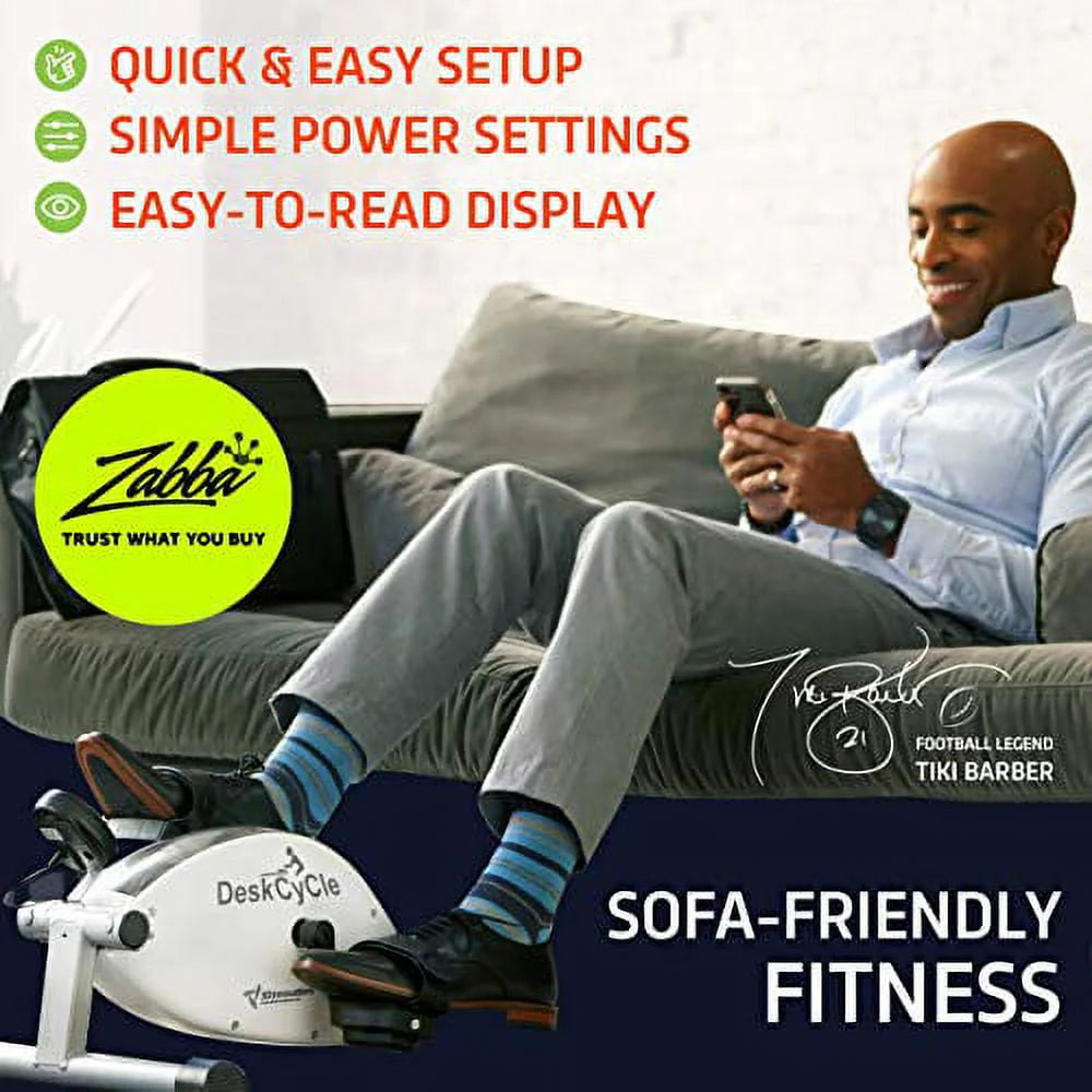 White Under Desk Bike Pedal Exerciser Q241171