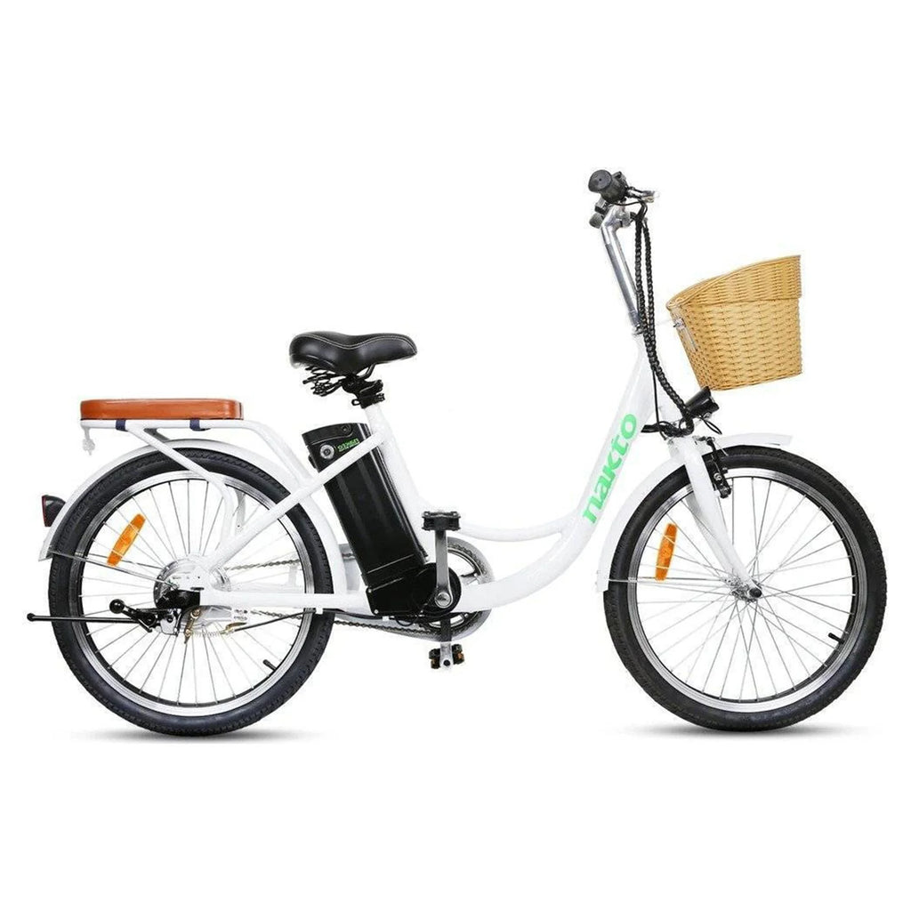 White 22in Electric Bike with Basket & LCD Screen T282195