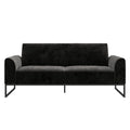 Velvet Black Metal Coil Futon A95452