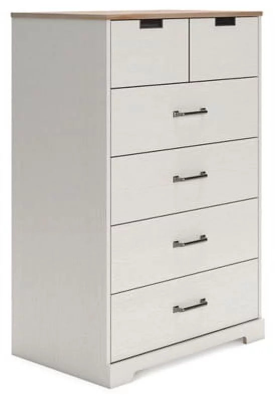 Whitewash 5 Drawer Wood Chest of Drawers W635362