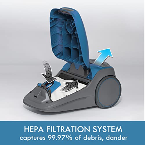 Lightweight Bagged Canister Vacuum Cleaner with HEPA and 4 Cleaning Tools S856