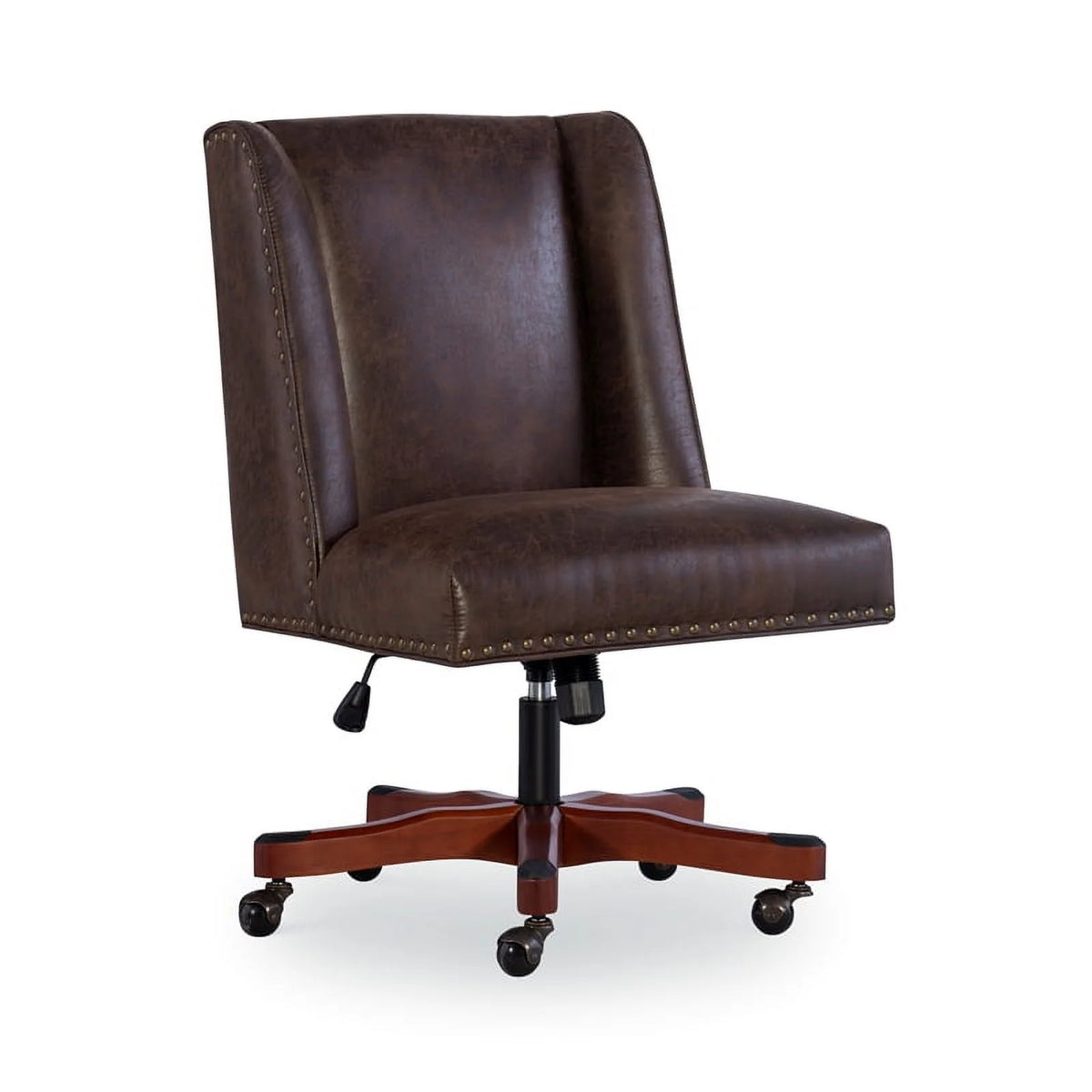 Wood Upholstered Office Chair in Brown T3691
