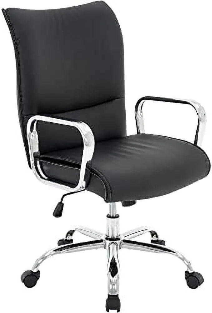 Pink Upholstered PU Leather Office Chair with Arms Q7623