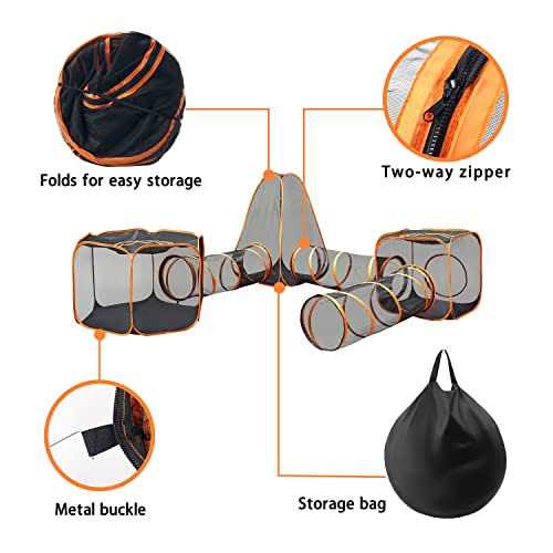 6-in-1 Tent Cat Enclosures with Tunnel H9834