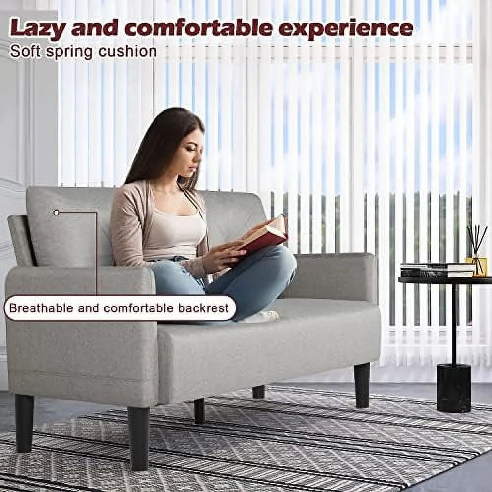 Modern Fabric Loveseat Sofa with 2 USB Charging Ports P2268