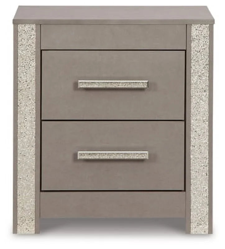 Gray 2 Drawer Nightstand M782