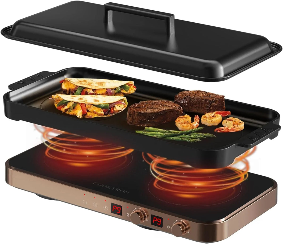 Portable 2 Burner Induction Cooktop Electric Stove W5525