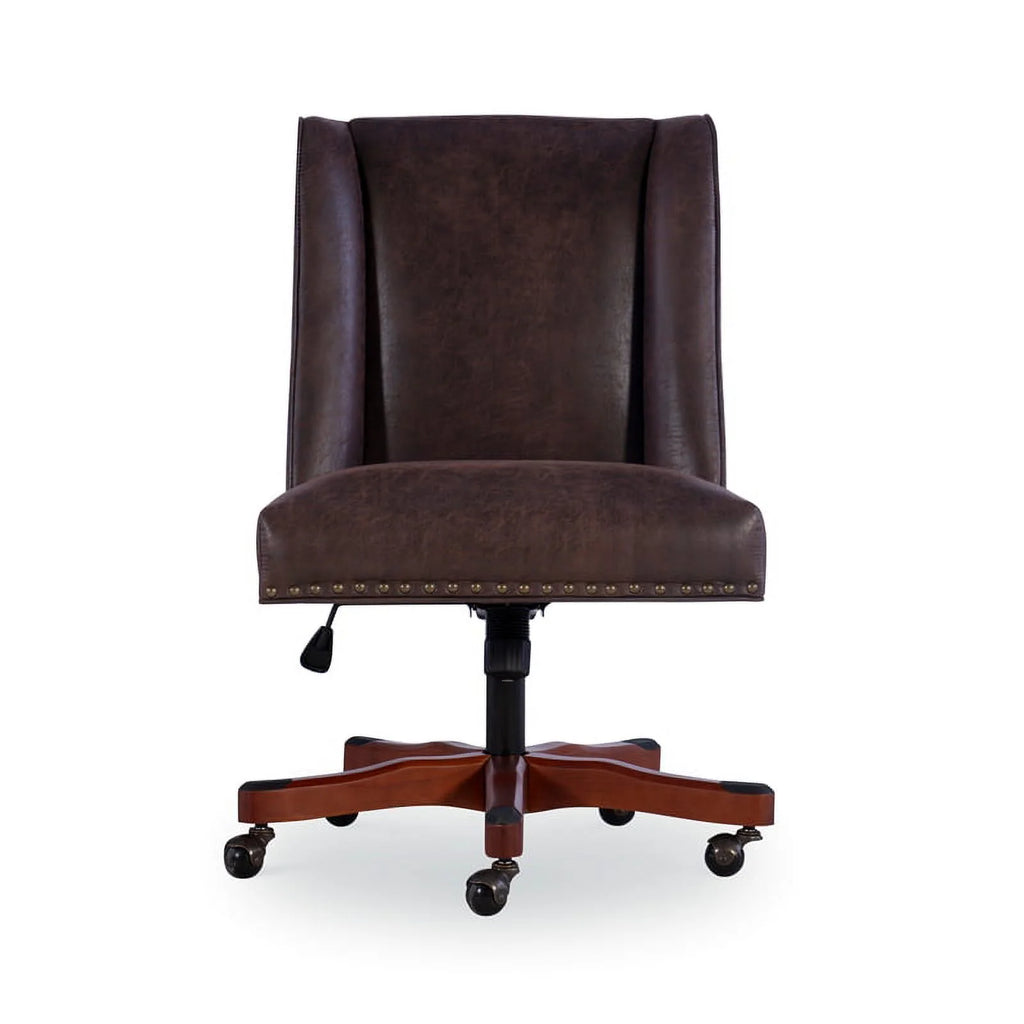 Wood Upholstered Office Chair in Brown T3691