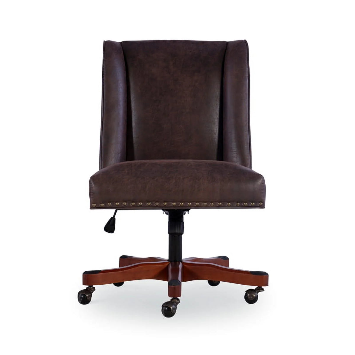 Wood Upholstered Office Chair in Brown T3691