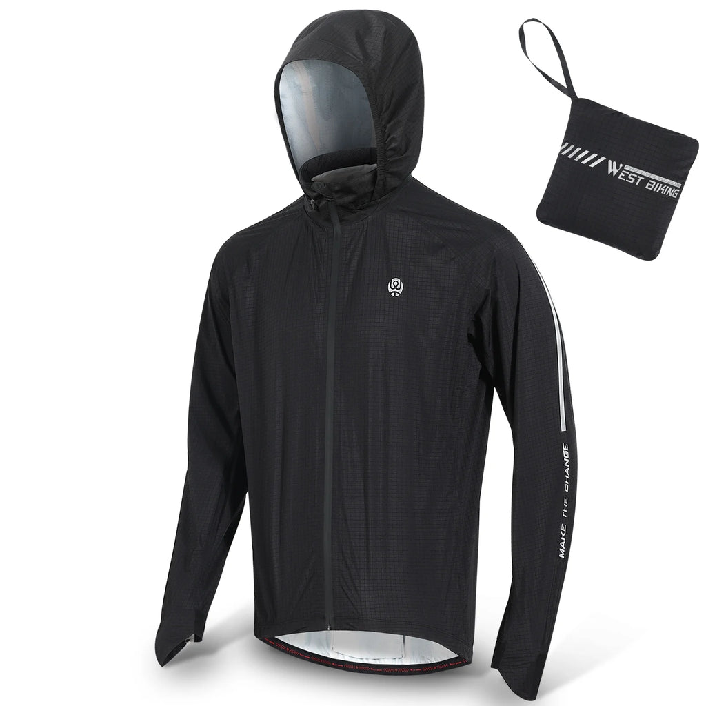 Black Windproof Cycling Jacket S24383