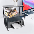 3-Tier Printer Stand Black Desk Shelves Q833336