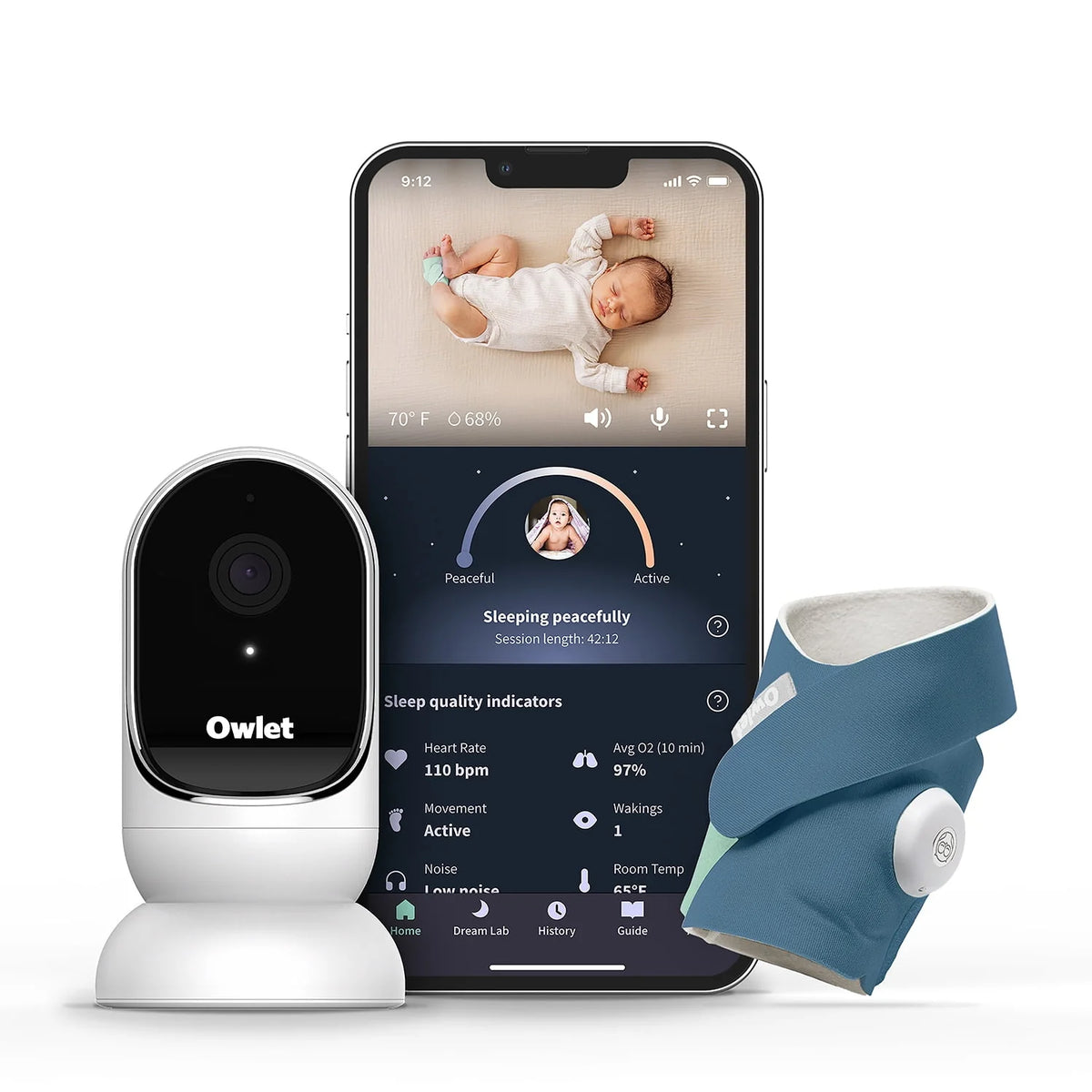 Portable Video Baby Monitor with HD Camera and Heart Rate Tracker U63648