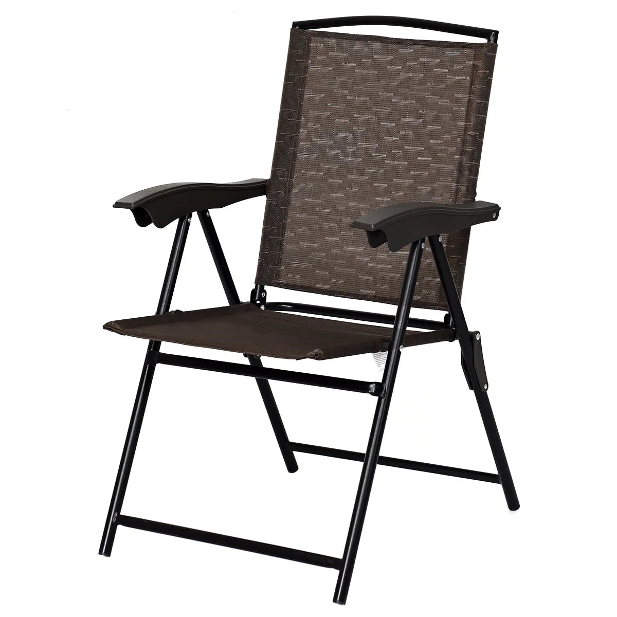 Set of 4 Folding Sling Chairs Steel Armrest J96810