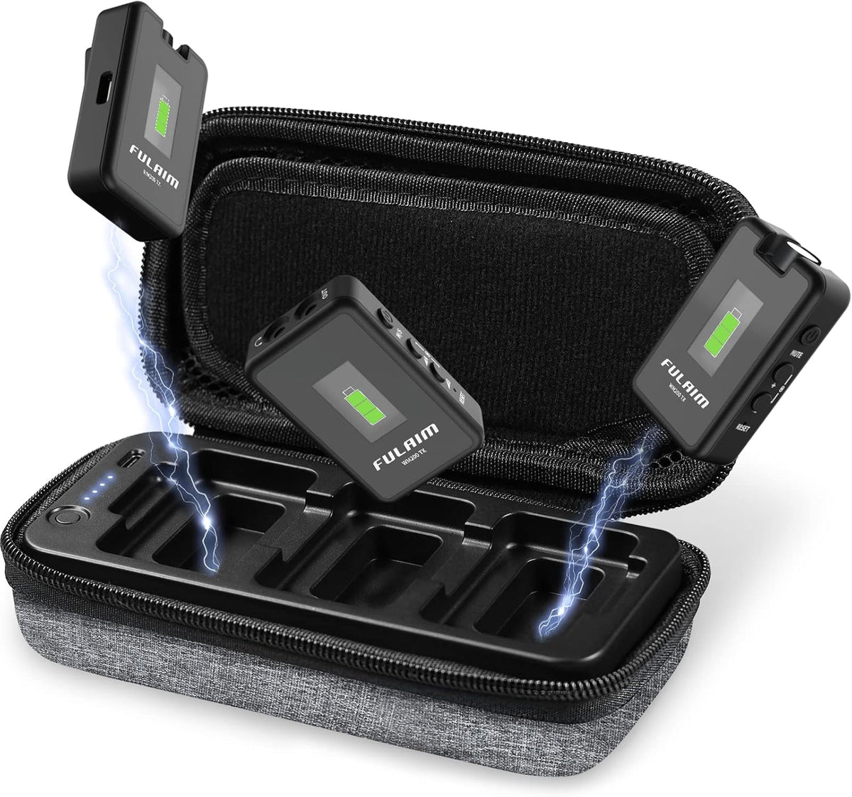 Wireless Lavalier Microphone with Charging Case, 2.4G Compact Dual-Channel Lapel Mic System X706520