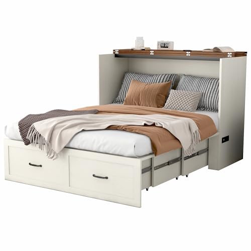 Full Size Black Wood Murphy Chest Bed with Drawer O962999