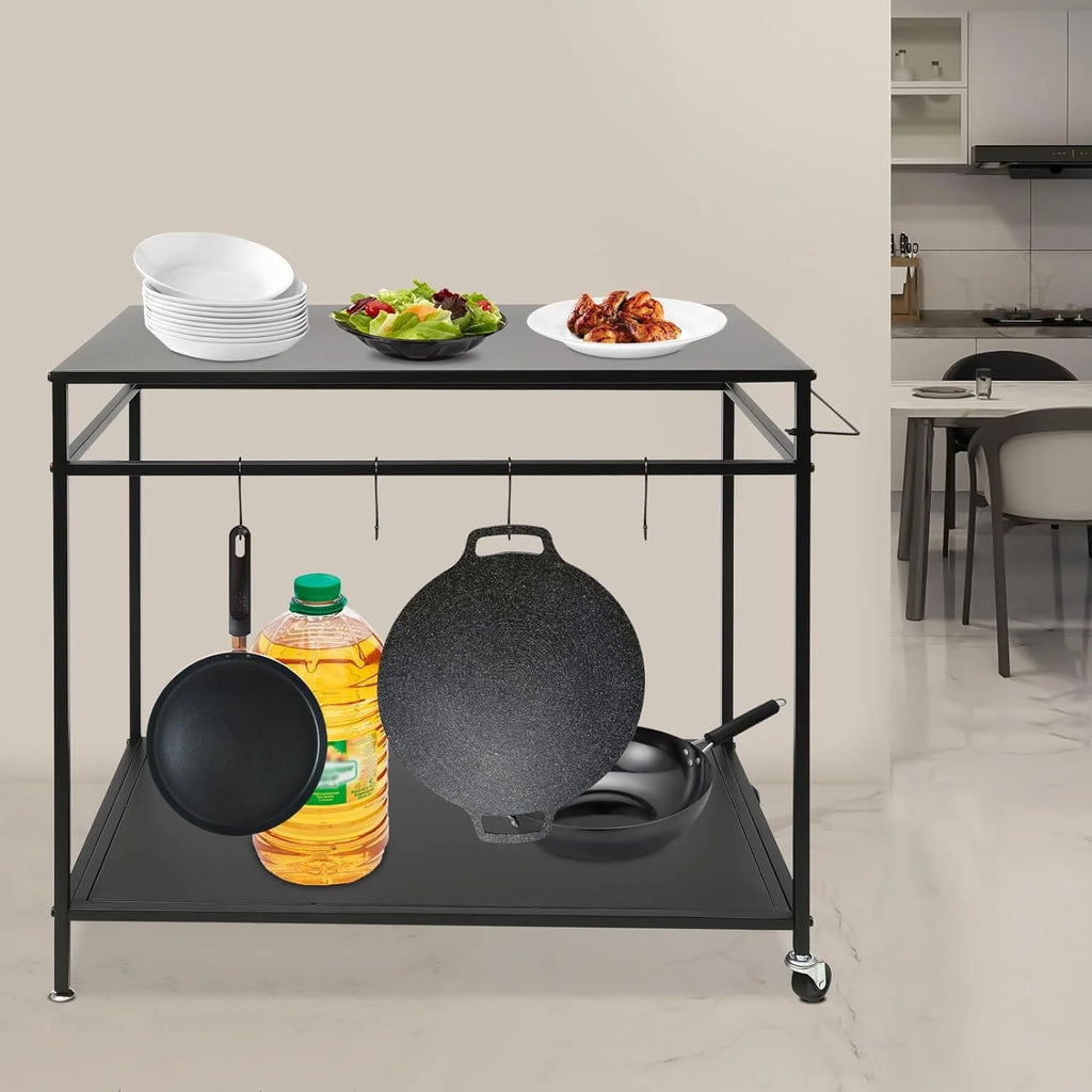 Outdoor Grill Cart with Storage and Spice Rack T81596
