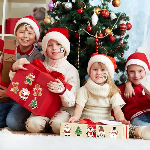 1200 Pcs Christmas Stickers Roll 1.5 Inch Self Adhesive 16 Designs H63349