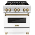 30 4.0 cu. ft. Dual Fuel Range with White Matte Door and Bronze Accents N612536
