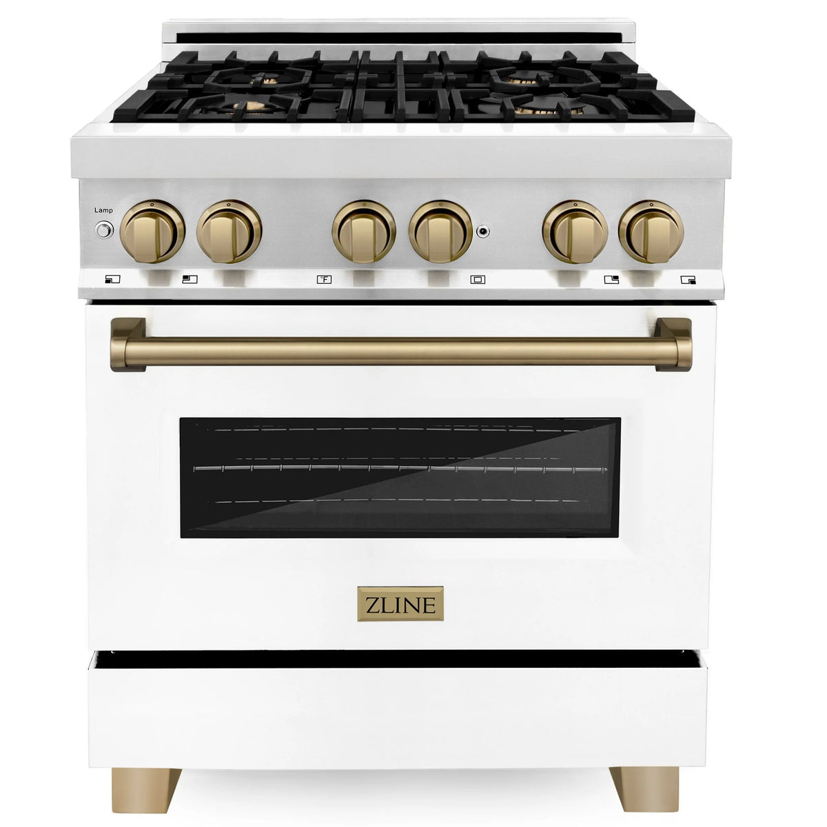 30 4.0 cu. ft. Dual Fuel Range with White Matte Door and Bronze Accents N612536