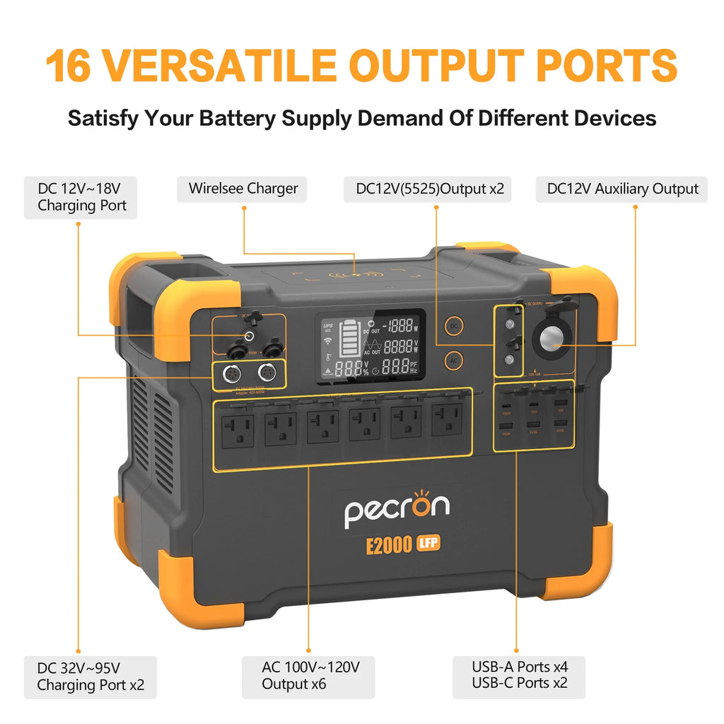 Portable Power Station 1920Wh 2000W LiFePO4 Battery E370291