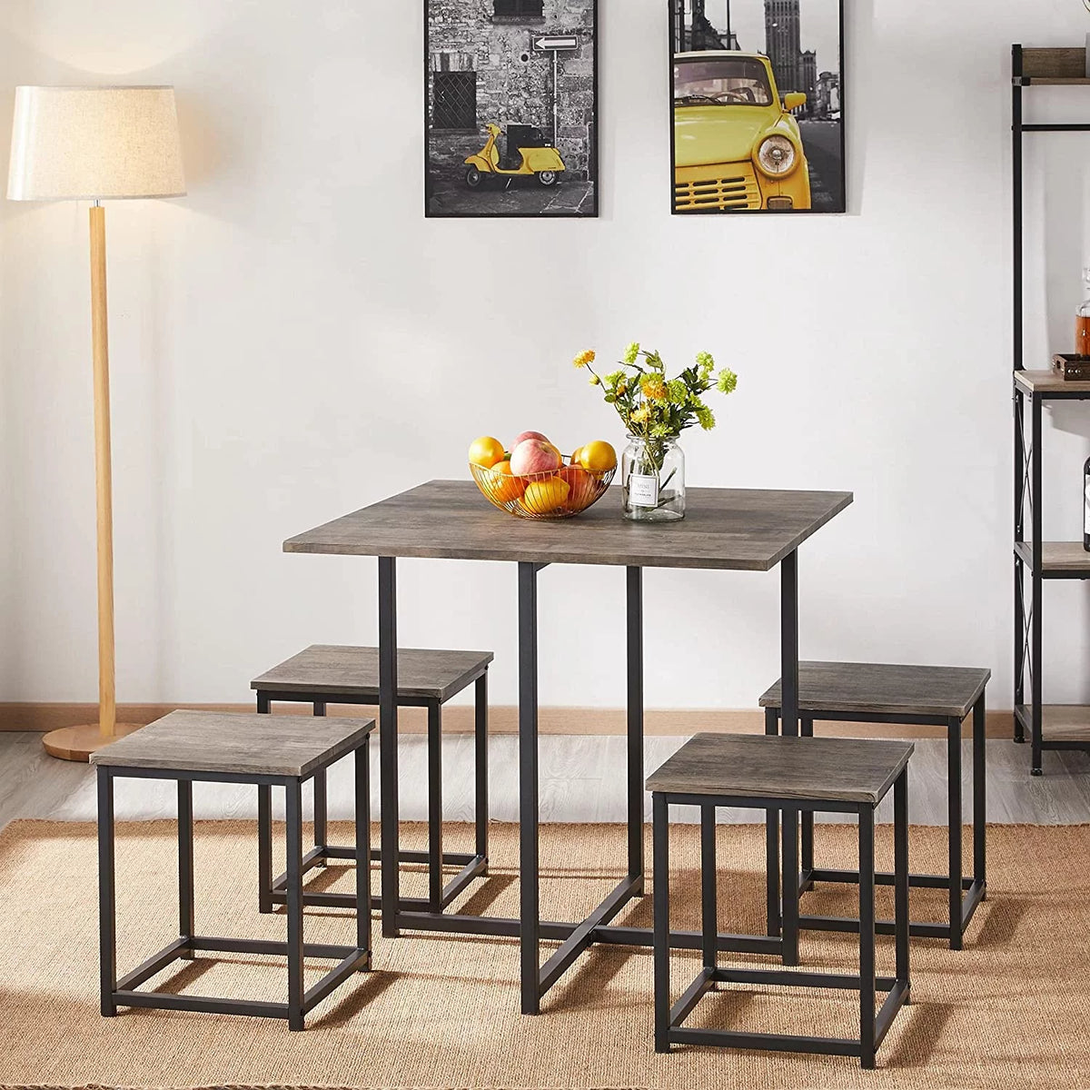 5-Piece Dining Table Set with 4 Stools G483410