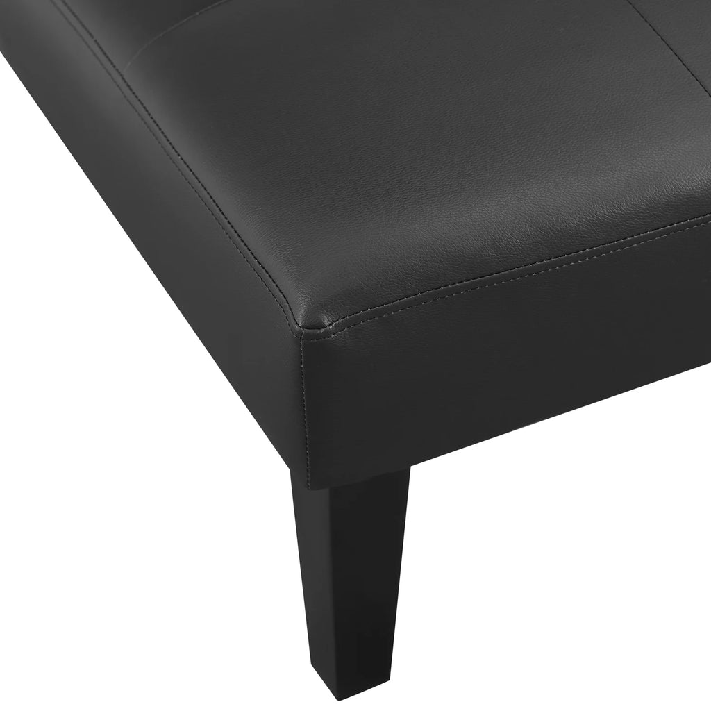 Black Faux Leather Convertible Futon Sofa Bed C80018