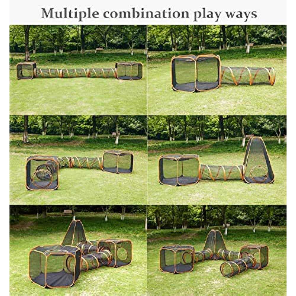6-in-1 Tent Cat Enclosures with Tunnel H9834