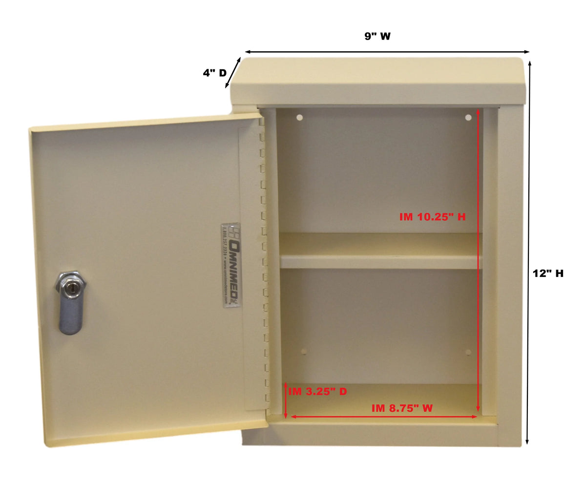 Painted Steel Mini Wall Storage Cabinet with Combo Lock in Beige T31736