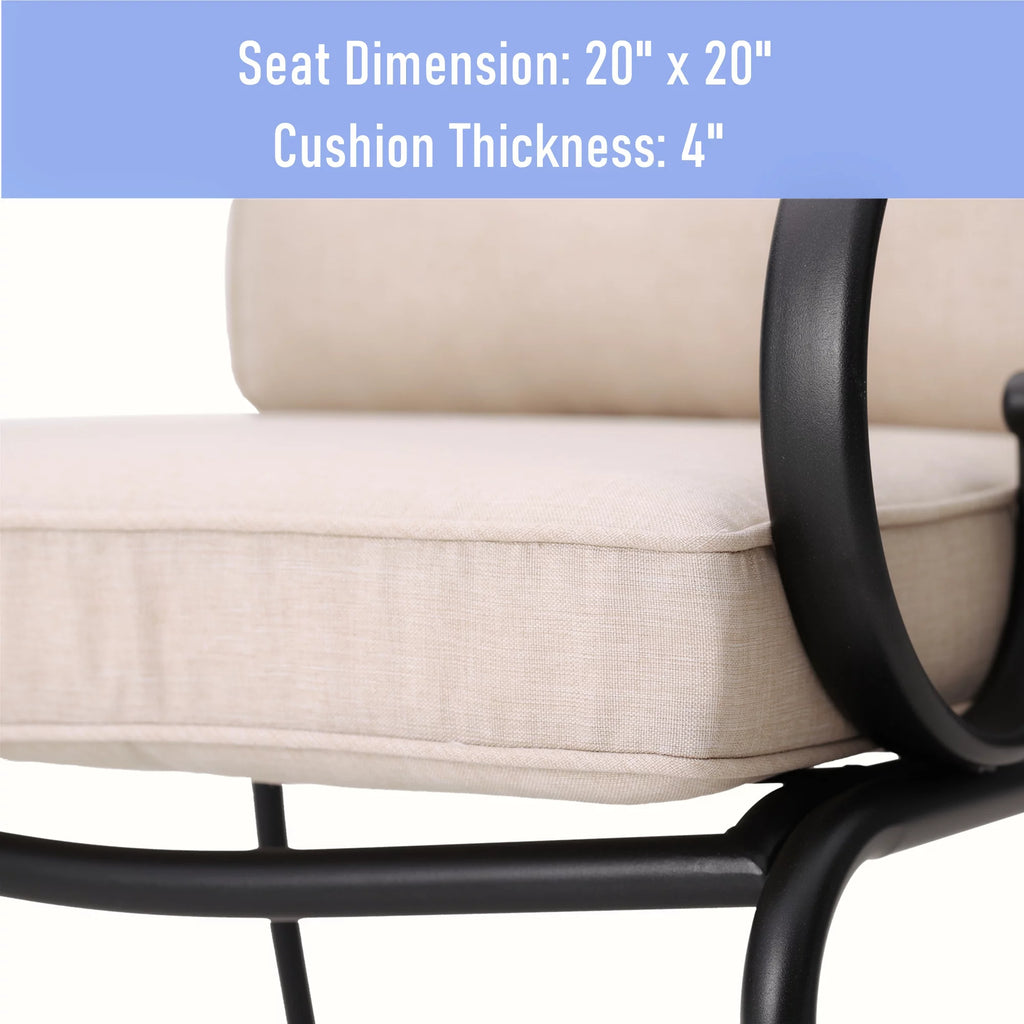 5-Piece Outdoor Dining Set with Cushioned Chairs & Round Table O3670