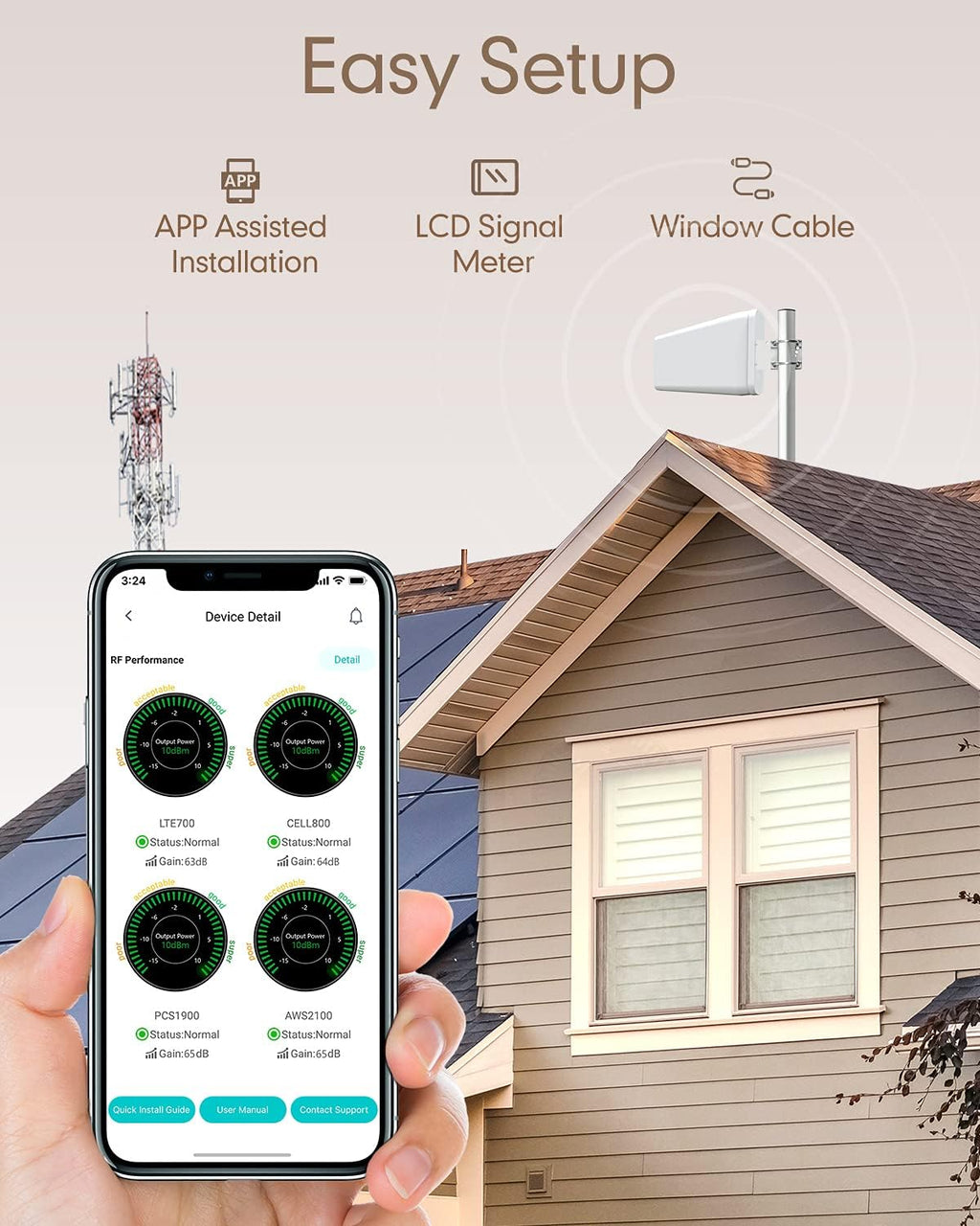 Cell Phone Booster for Home with 2 Indoor Antennas P9346