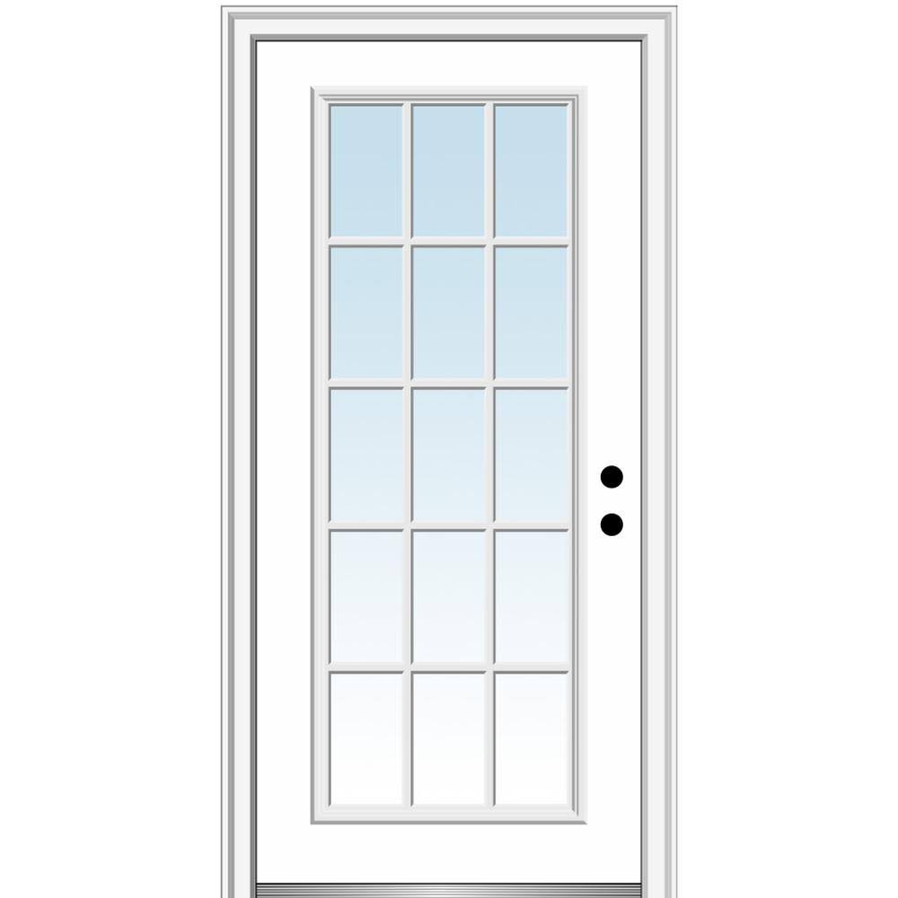 Smooth Fiberglass Prehung Left Hand Inswing Entry Door V826