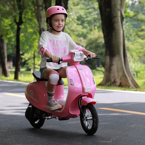 2 Wheel 24V Kids Electric Motorcycle with Music Headlight 3 Speed Pink S338